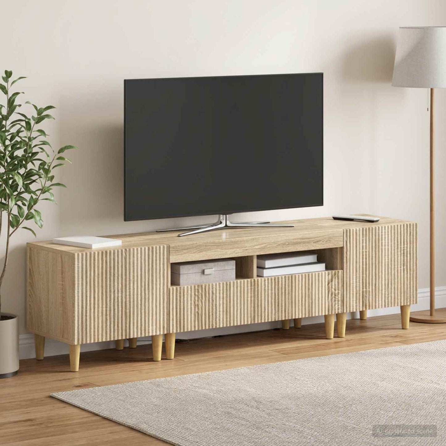 vidaXL 5 Τεμάχια LED Τηλεοπτικού Ντουλαπιού Sonoma Δρυς