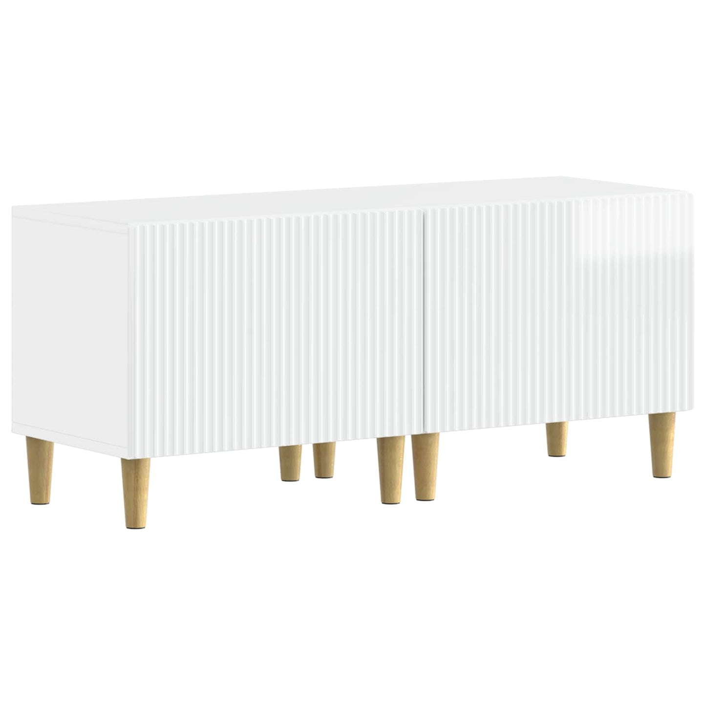vidaXL 5 Τεμάχια LED Τηλεοπτικού Ντουλαπιού Γυαλιστερό Λευκό