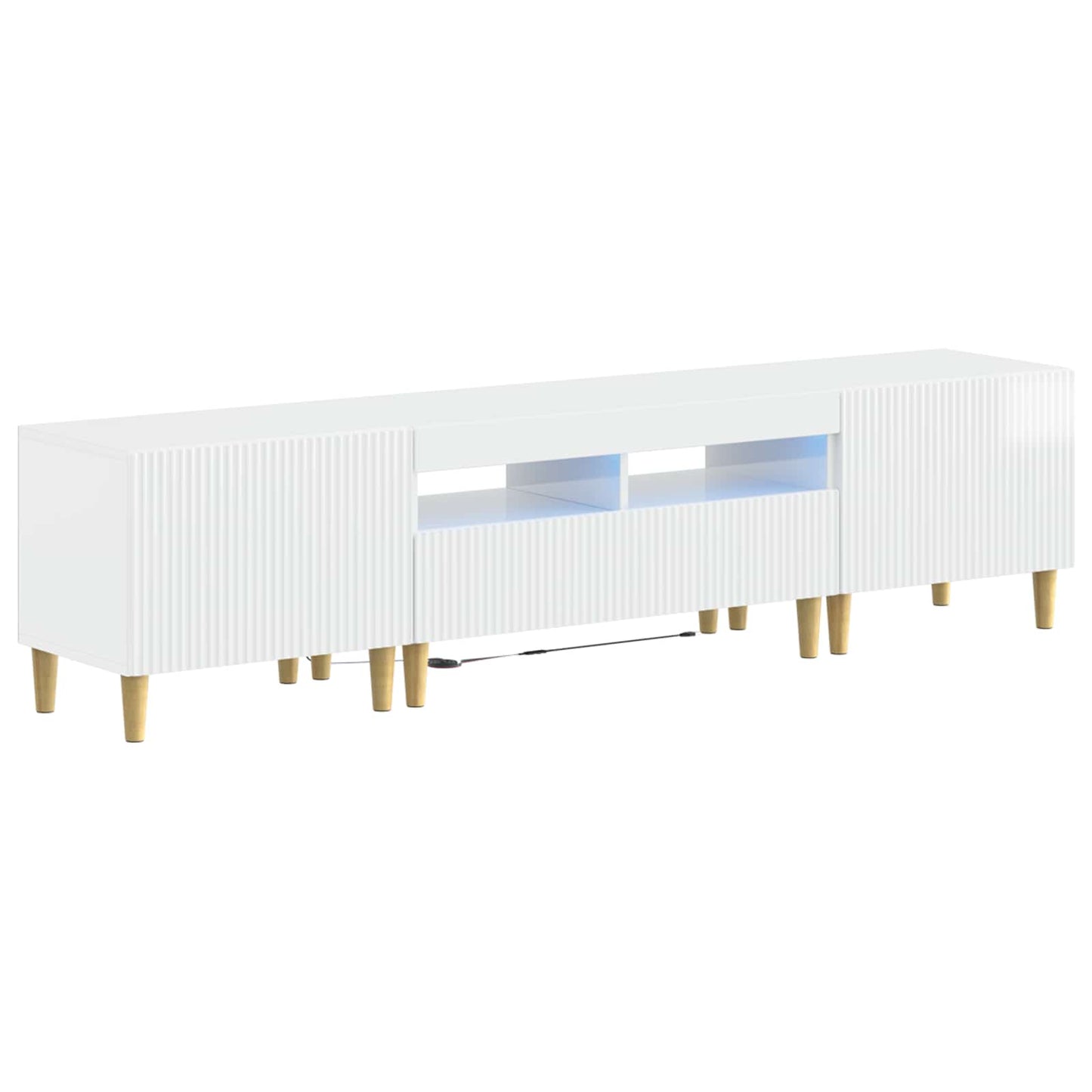 vidaXL 5 Τεμάχια LED Τηλεοπτικού Ντουλαπιού Γυαλιστερό Λευκό