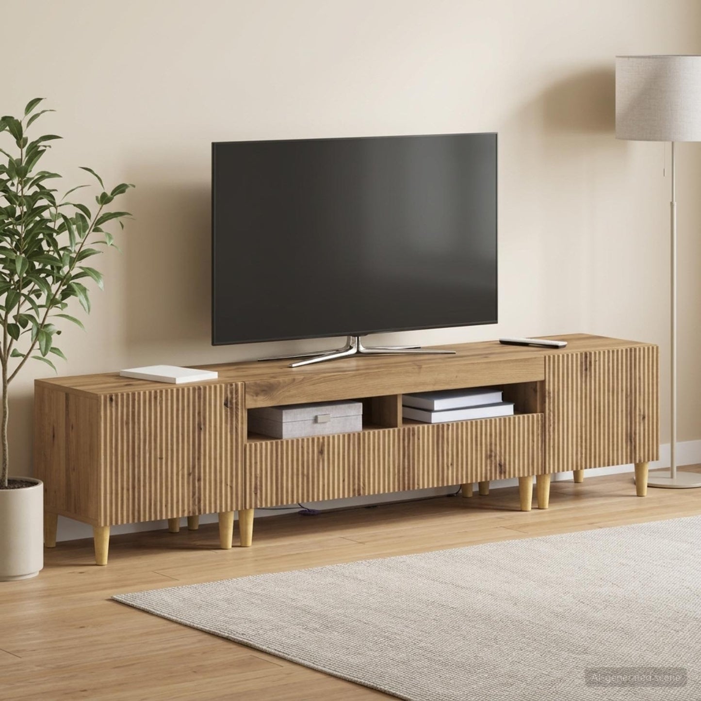vidaXL 5 Τεμάχια LED Τηλεοπτικού Ντουλαπιού Artisan Δρυς