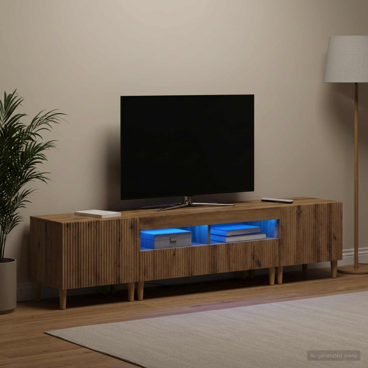 vidaXL 5 Τεμάχια LED Τηλεοπτικού Ντουλαπιού Artisan Δρυς