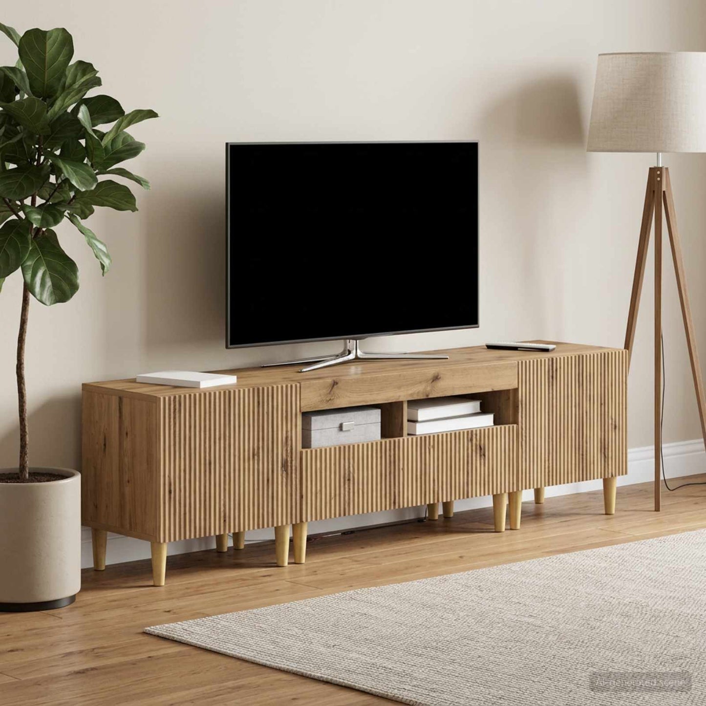 vidaXL 5 Τεμάχια LED Τηλεοπτικού Ντουλαπιού Artisan Δρυς
