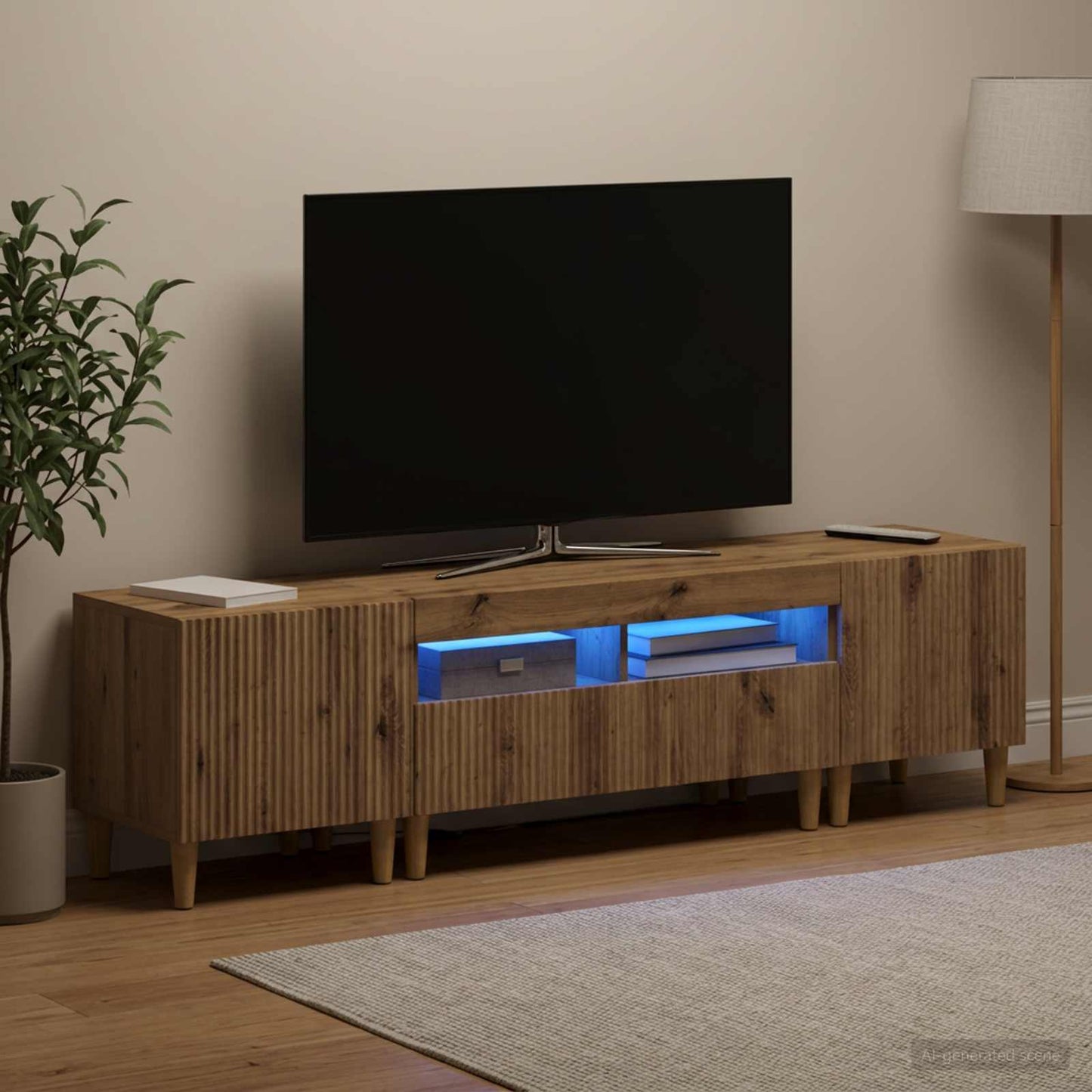 vidaXL 5 Τεμάχια LED Τηλεοπτικού Ντουλαπιού Artisan Δρυς