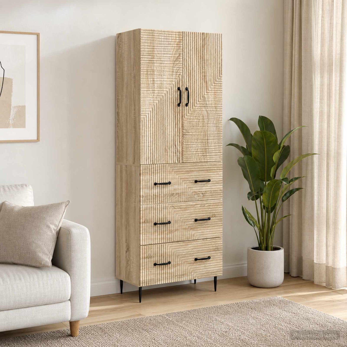 vidaXL Σέτ Ντουλαπιών 2 τμχ. 66 x 34,5 x 90 εκ Επεξεργασμένο Ξύλο