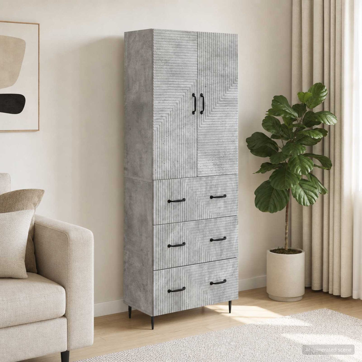 vidaXL Σέτ Ντουλαπιών 2 τμχ. 66 x 34,5 x 90 εκ Επεξεργασμένο Ξύλο