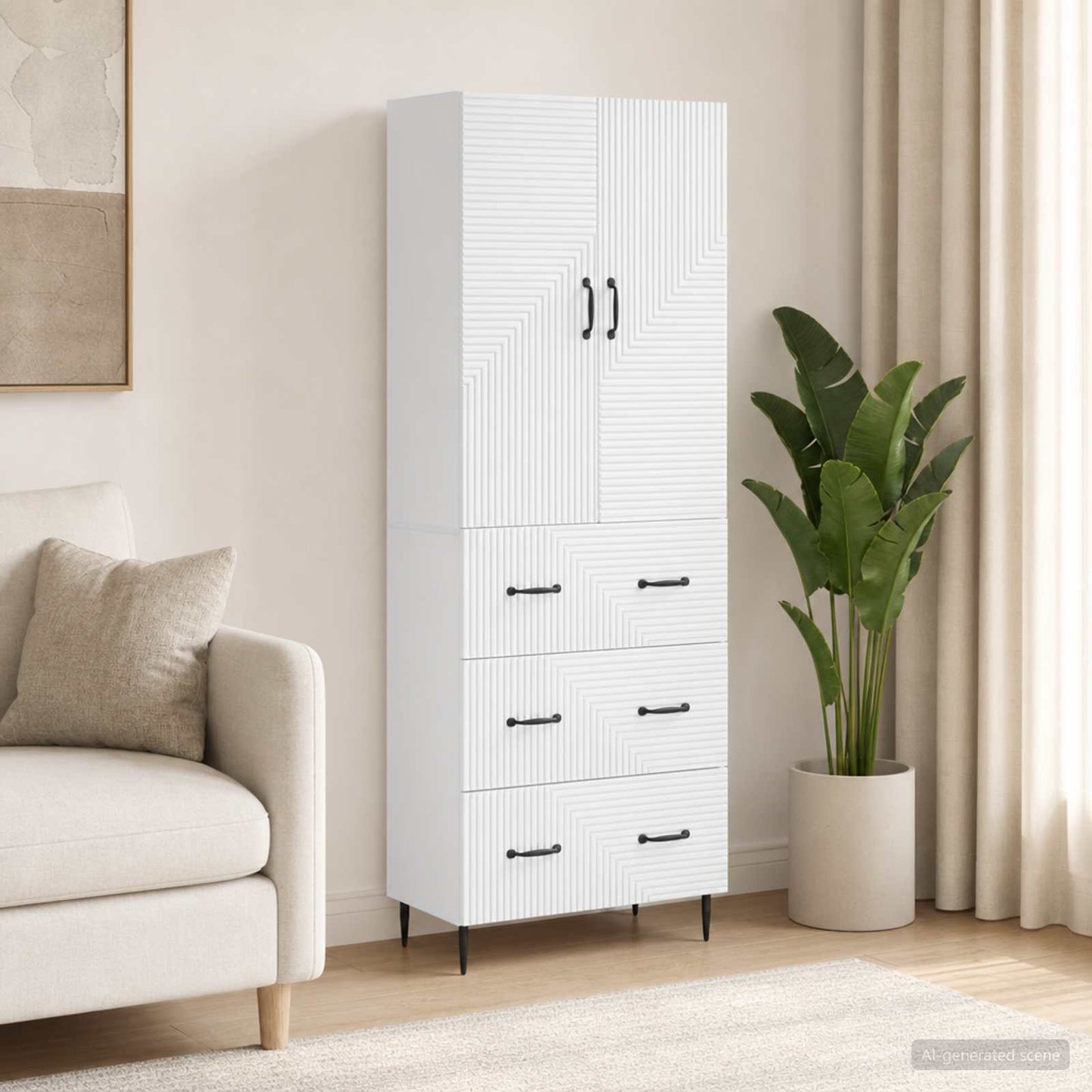 vidaXL Σέτ Ντουλαπιών 2 τμχ. 66 x 34,5 x 90 εκ Επεξεργασμένο Ξύλο