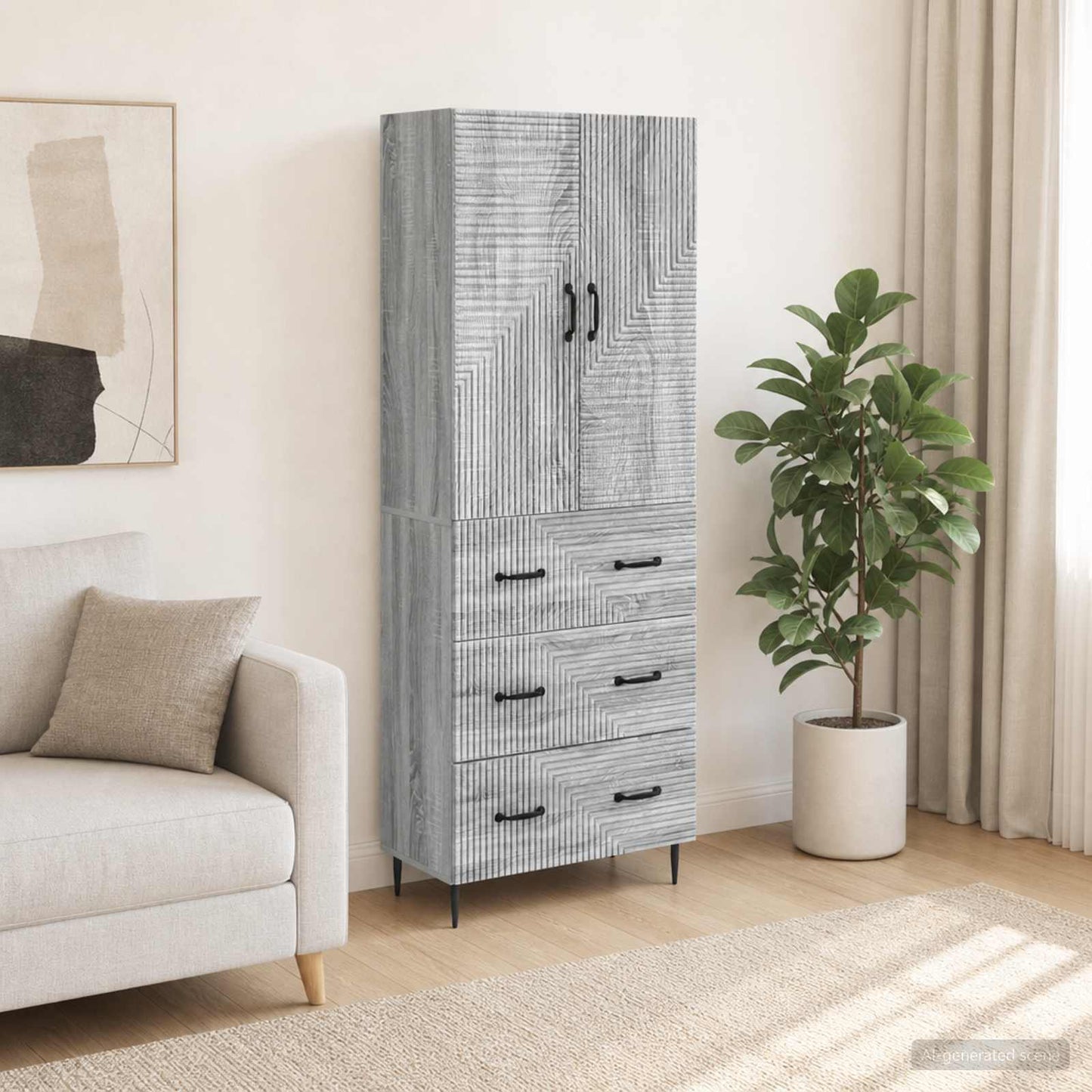 vidaXL Σέτ Ντουλαπιών 2 τμχ. 66 x 34,5 x 90 εκ Επεξεργασμένο Ξύλο