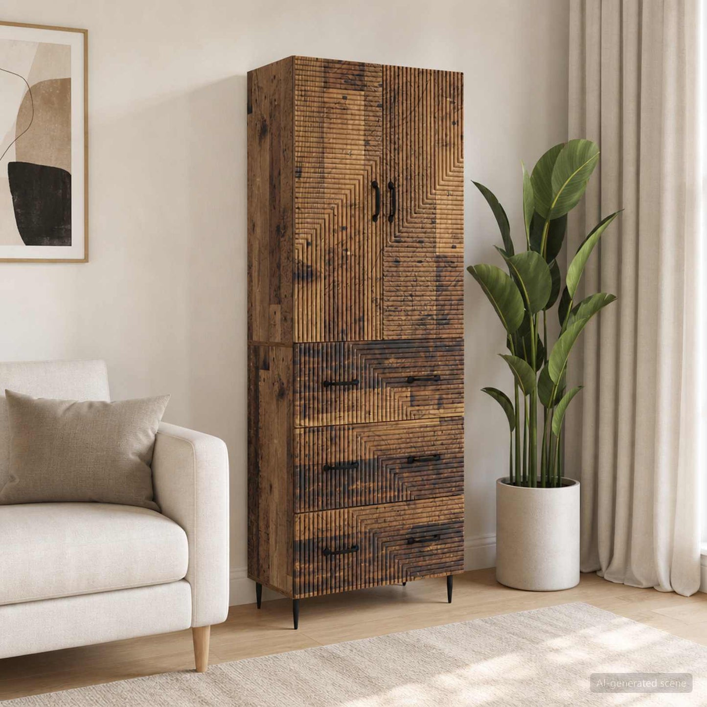vidaXL Σέτ Ντουλαπιών 2 τμχ. 66 x 34,5 x 90 εκ Επεξεργασμένο Ξύλο