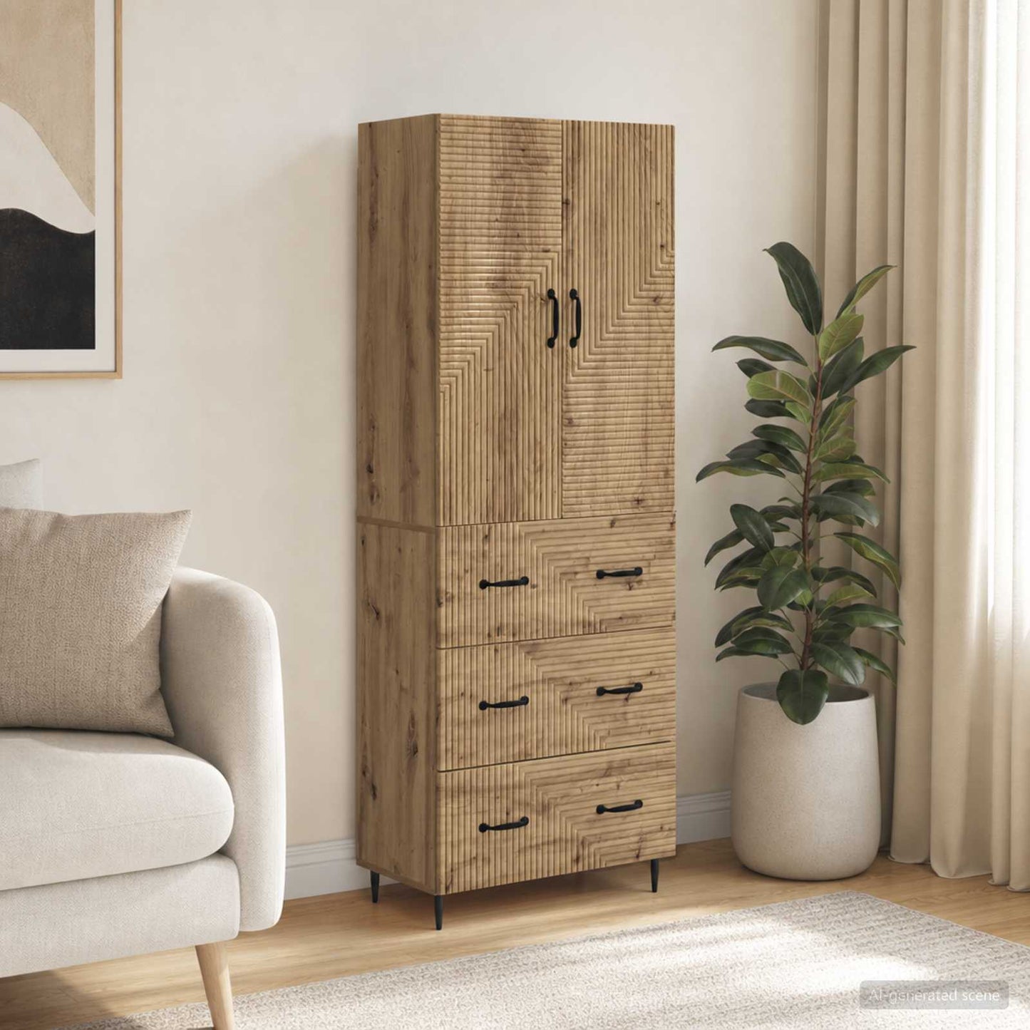vidaXL Σέτ Ντουλαπιών 2 τμχ. 66 x 34,5 x 90 εκ Επεξεργασμένο Ξύλο