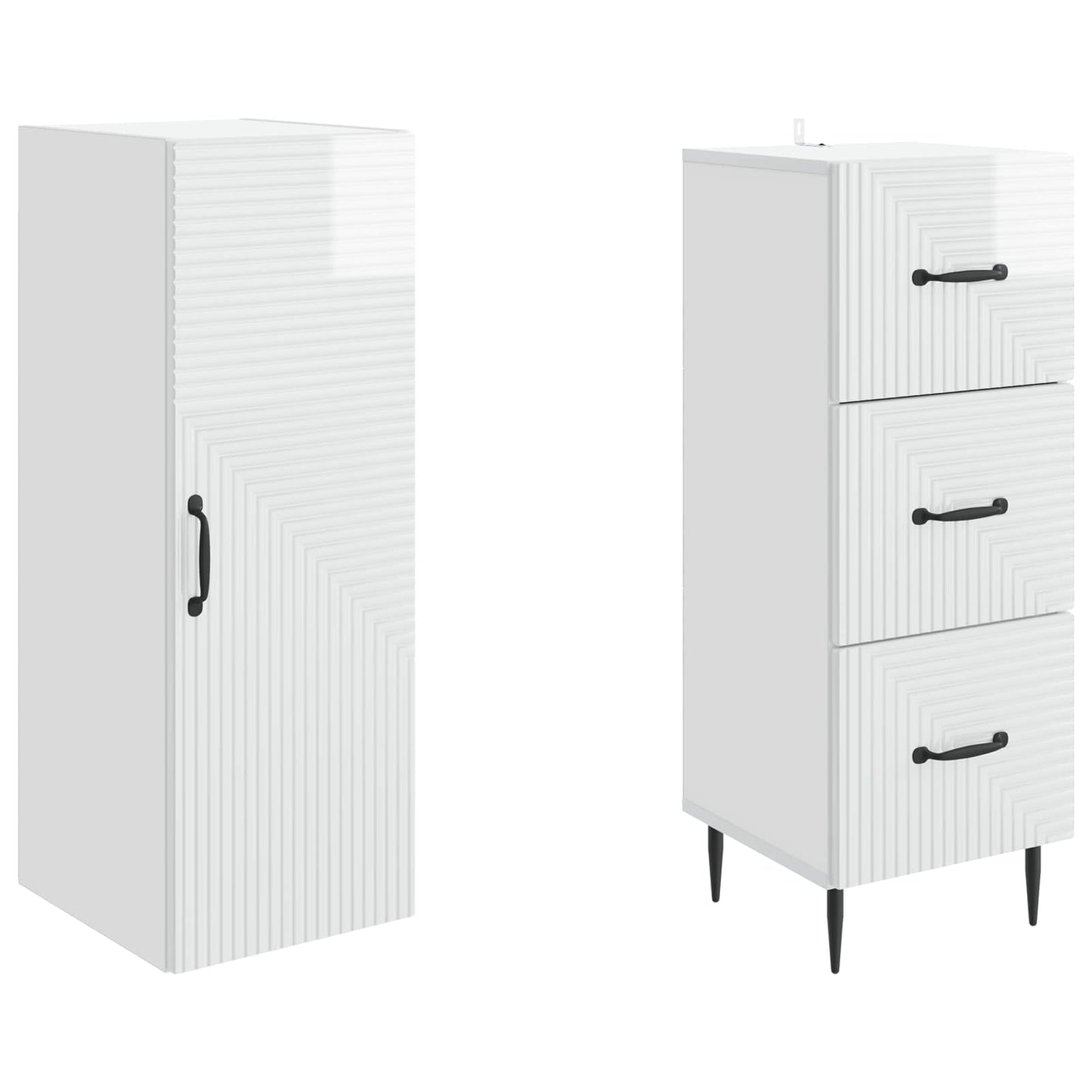 vidaXL Σέτ Ντουλαπιών 2 τμχ. 33 x 34,5 x 90 εκ Επεξεργασμένο Ξύλο
