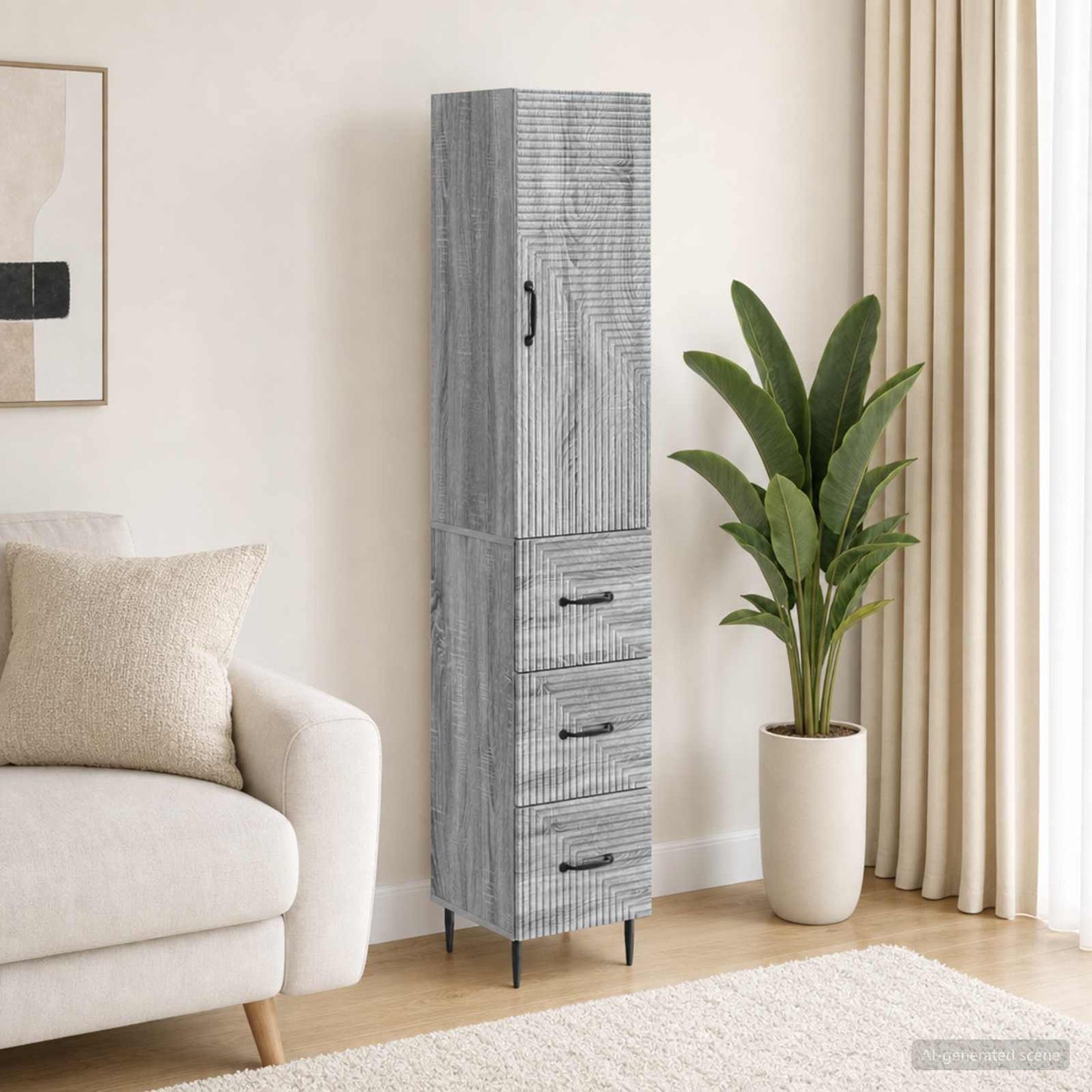 vidaXL Σέτ Ντουλαπιών 2 τμχ. 33 x 34,5 x 90 εκ Επεξεργασμένο Ξύλο