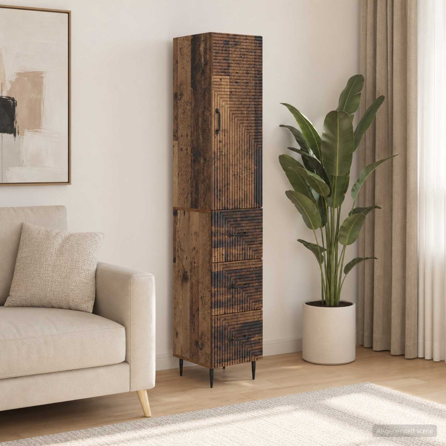 vidaXL Σέτ Ντουλαπιών 2 τμχ. 33 x 34,5 x 90 εκ Επεξεργασμένο Ξύλο