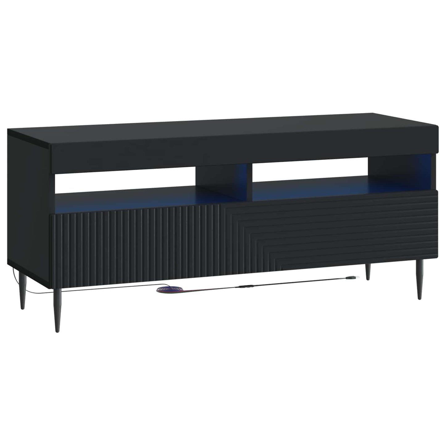 vidaXL 3 Τεμάχια LED Τηλεοπτική Ντουλάπα Μαύρο Επεξεργασμένο Ξύλο