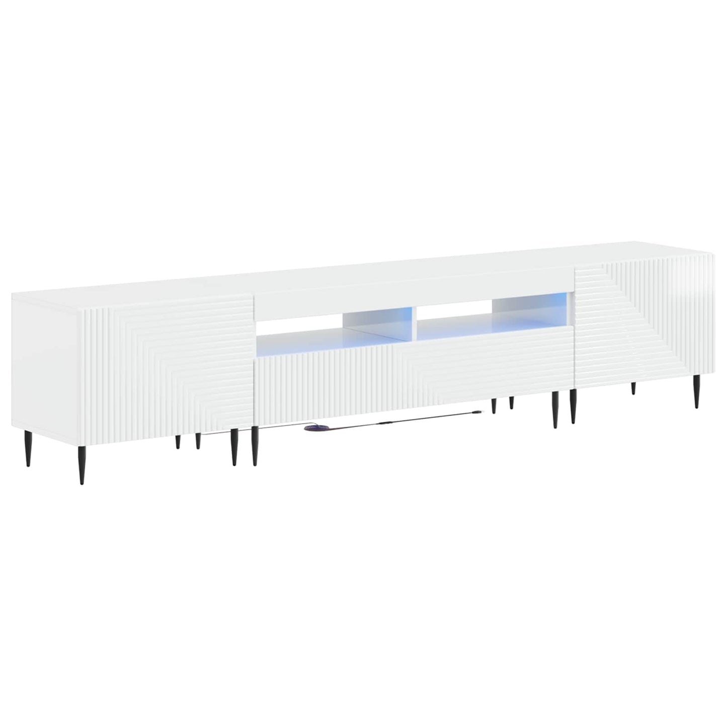 vidaXL 3 Τεμάχια LED Τηλεοπτική Ντουλάπα Γυαλιστερό Λευκό