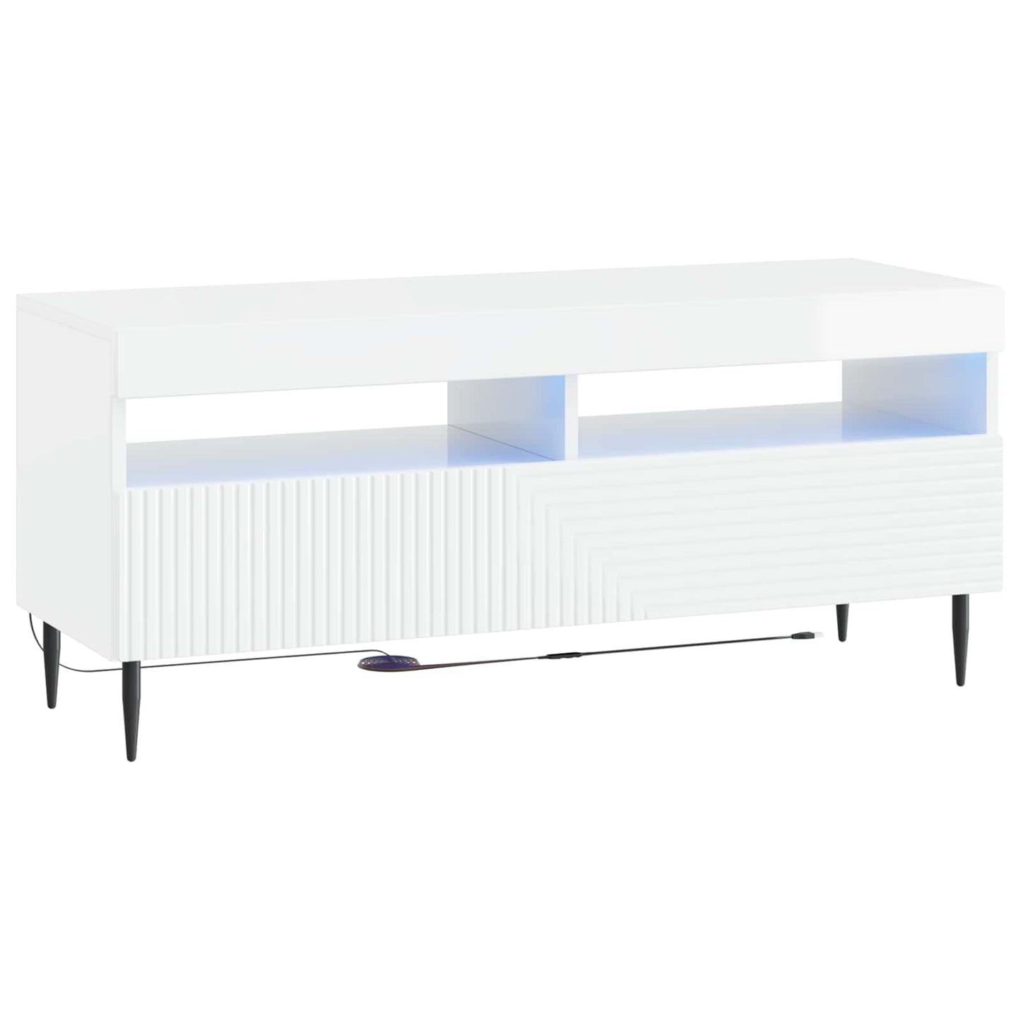 vidaXL 3 Τεμάχια LED Τηλεοπτική Ντουλάπα Γυαλιστερό Λευκό