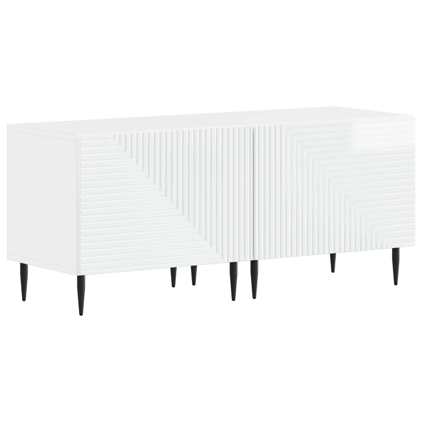 vidaXL 3 Τεμάχια LED Τηλεοπτική Ντουλάπα Γυαλιστερό Λευκό