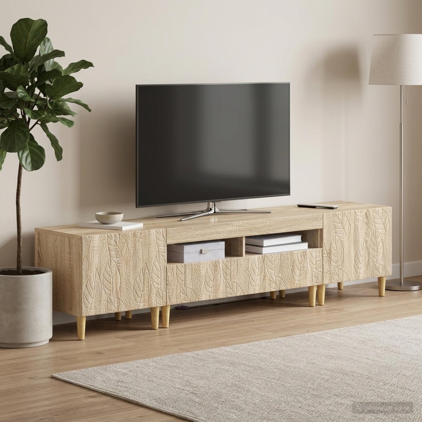 vidaXL 5 Τεμάχια LED Τηλεοπτικού Ντουλαπιού Sonoma Δρυς