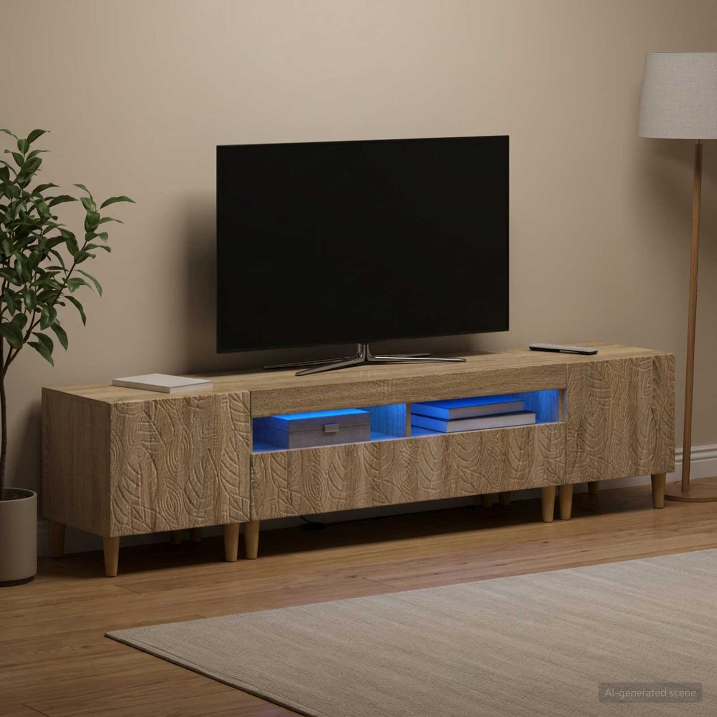 vidaXL 5 Τεμάχια LED Τηλεοπτικού Ντουλαπιού Sonoma Δρυς