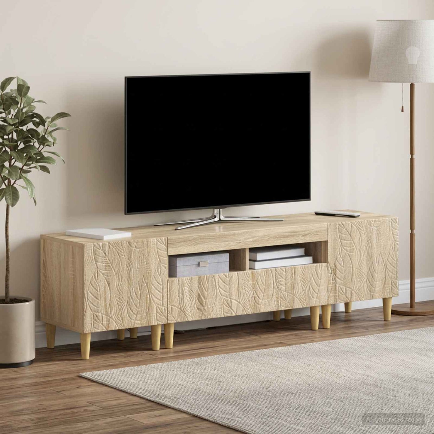 vidaXL 5 Τεμάχια LED Τηλεοπτικού Ντουλαπιού Sonoma Δρυς