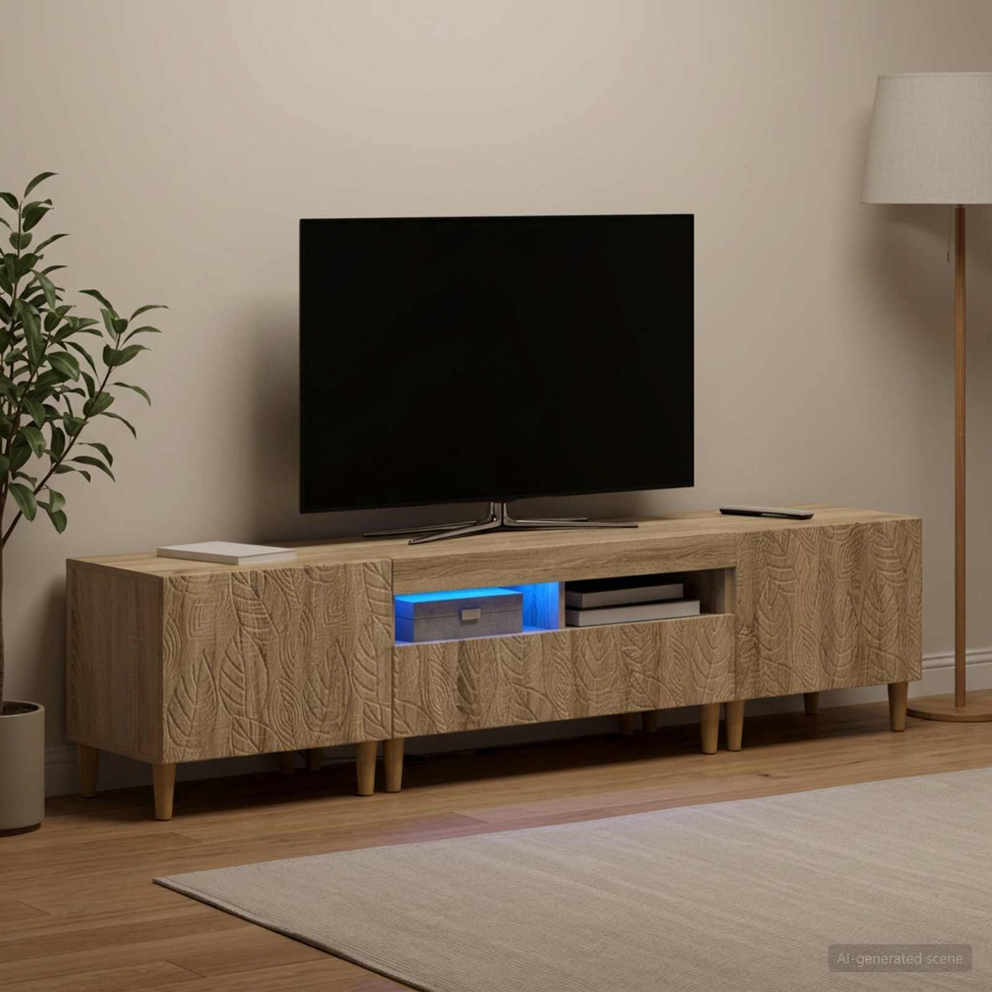 vidaXL 5 Τεμάχια LED Τηλεοπτικού Ντουλαπιού Sonoma Δρυς