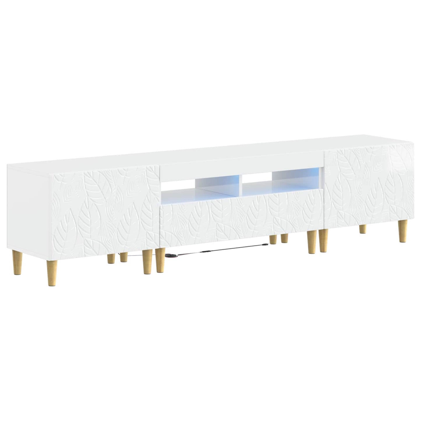 vidaXL 3 Τεμάχια LED Τηλεοπτική Ντουλάπα DELFT Γυαλιστερό Λευκό