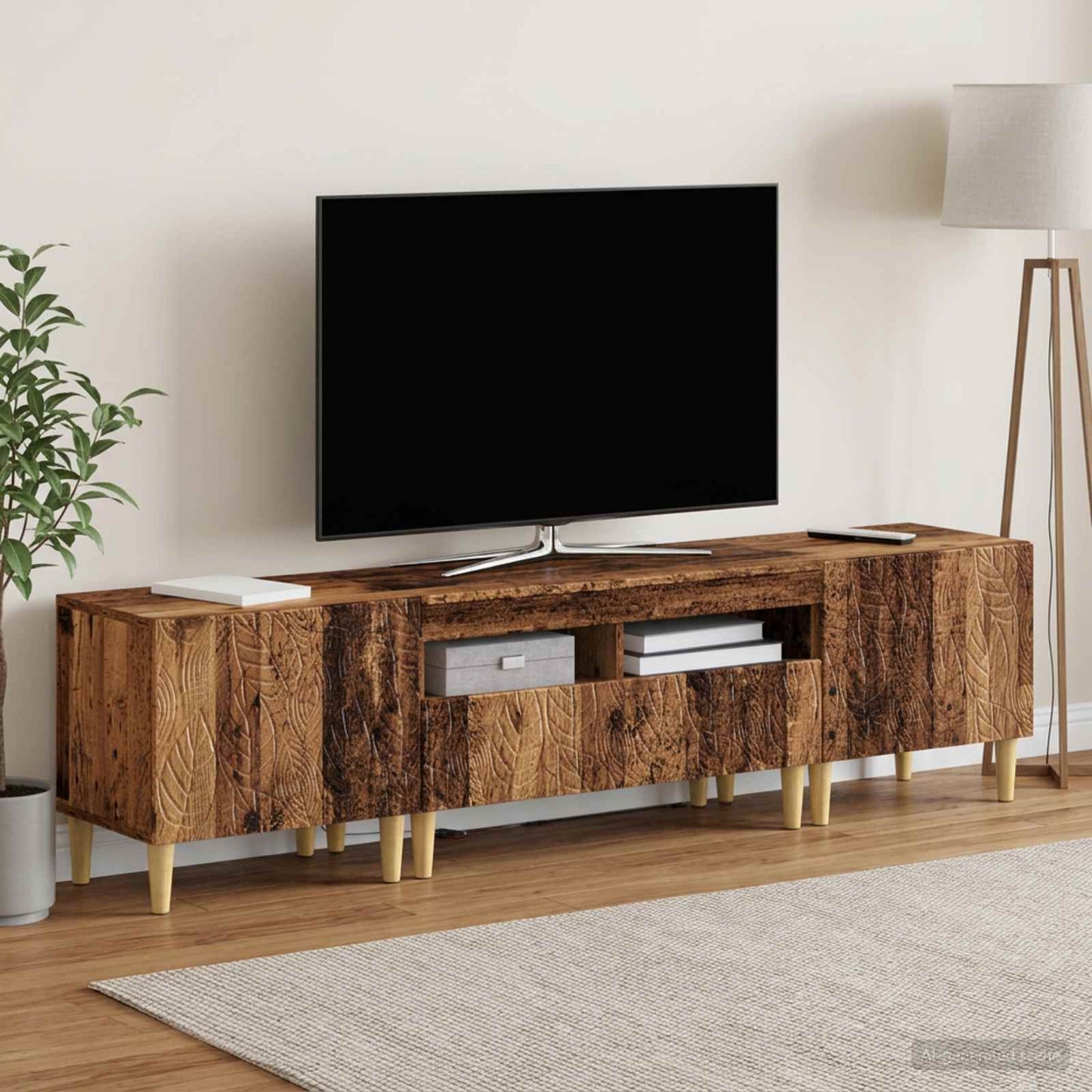 vidaXL 3 Τεμάχια LED Τηλεοπτική Ντουλάπα DELFT Παλαιωμένο ξύλο