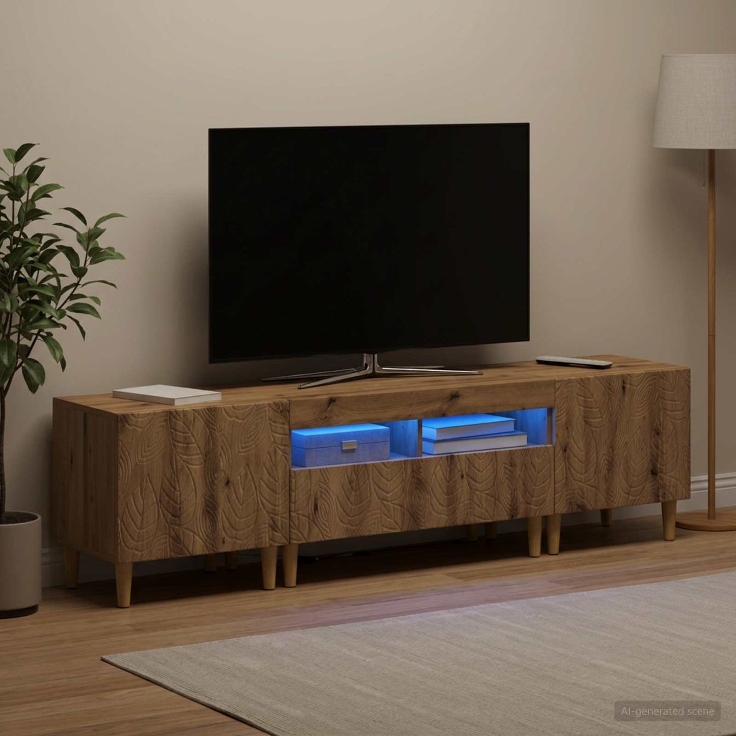 vidaXL 5 Τεμάχια LED Τηλεοπτικού Ντουλαπιού Artisan Δρυς