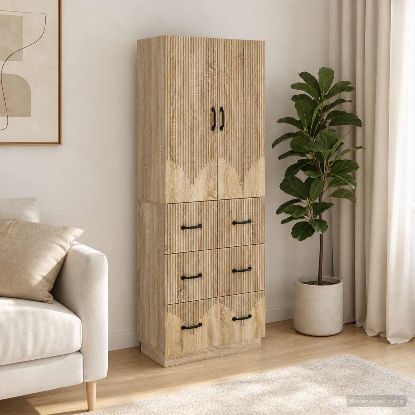 vidaXL Σέτ Ντουλαπιών 2 τμχ. 66 x 34,5 x 87 εκ. Επεξεργασμένο Ξύλο