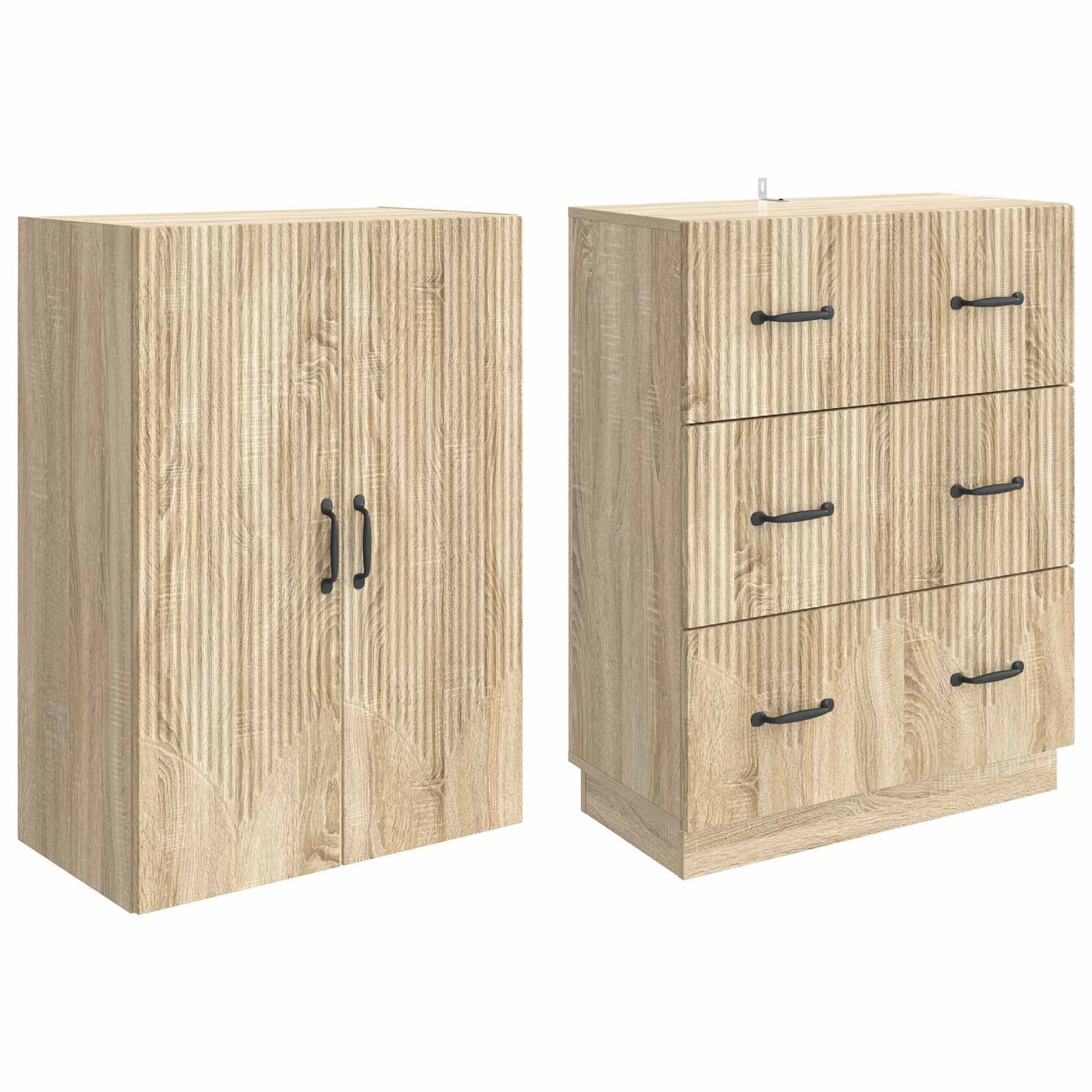 vidaXL Σέτ Ντουλαπιών 2 τμχ. 66 x 34,5 x 87 εκ. Επεξεργασμένο Ξύλο