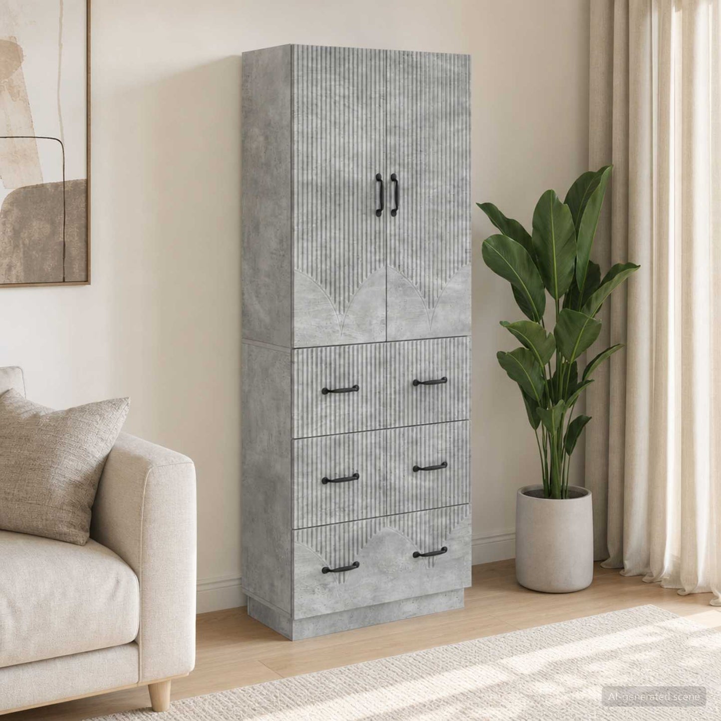 vidaXL Σέτ Ντουλαπιών 2 τμχ. 66 x 34,5 x 87 εκ. Επεξεργασμένο Ξύλο