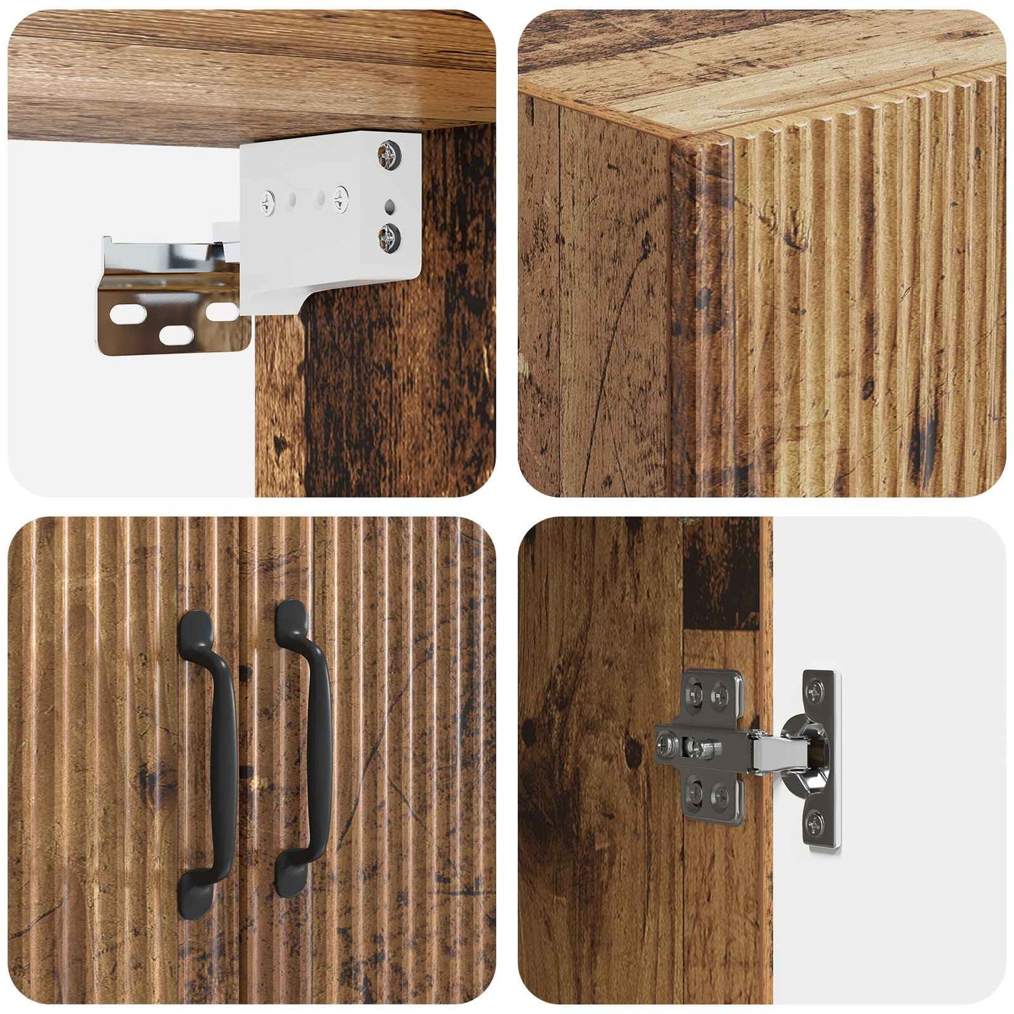vidaXL Σέτ Ντουλαπιών 2 pcs Παλαιωμένο ξύλο 66 x 34,5 x 87 εκ.