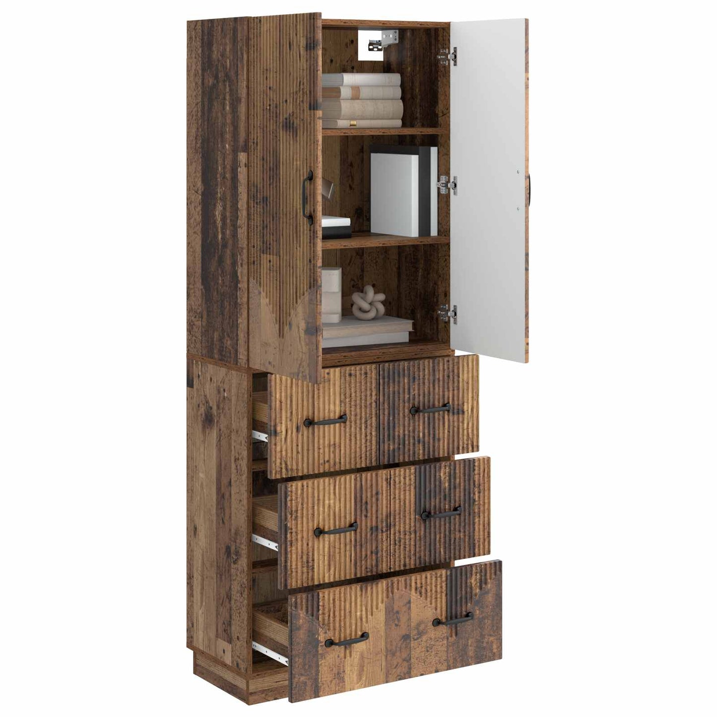 vidaXL Σέτ Ντουλαπιών 2 pcs Παλαιωμένο ξύλο 66 x 34,5 x 87 εκ.