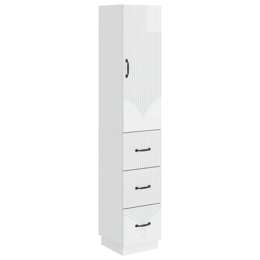 vidaXL Σέτ Ντουλαπιών 2 pcs Γυαλιστερό Λευκό 33 x 34,5 x 87 εκ.