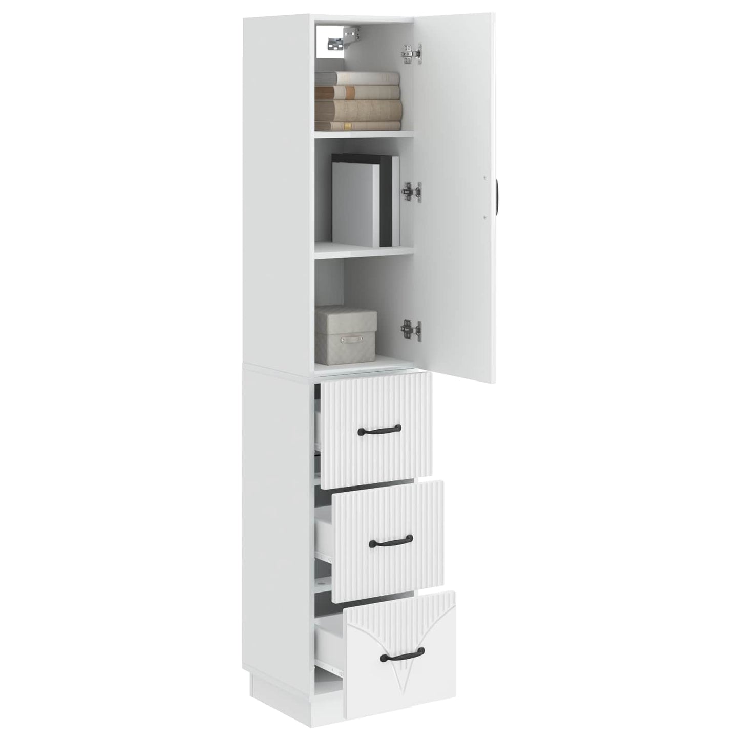 vidaXL Σέτ Ντουλαπιών 2 pcs Γυαλιστερό Λευκό 33 x 34,5 x 87 εκ.