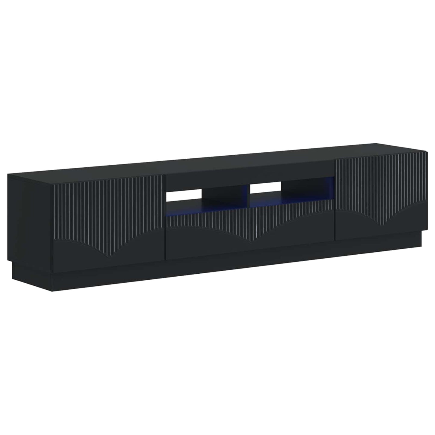 vidaXL 5 Τεμάχια LED Τηλεοπτικού Ντουλαπιού Μαύρο Επεξεργασμένο Ξύλο