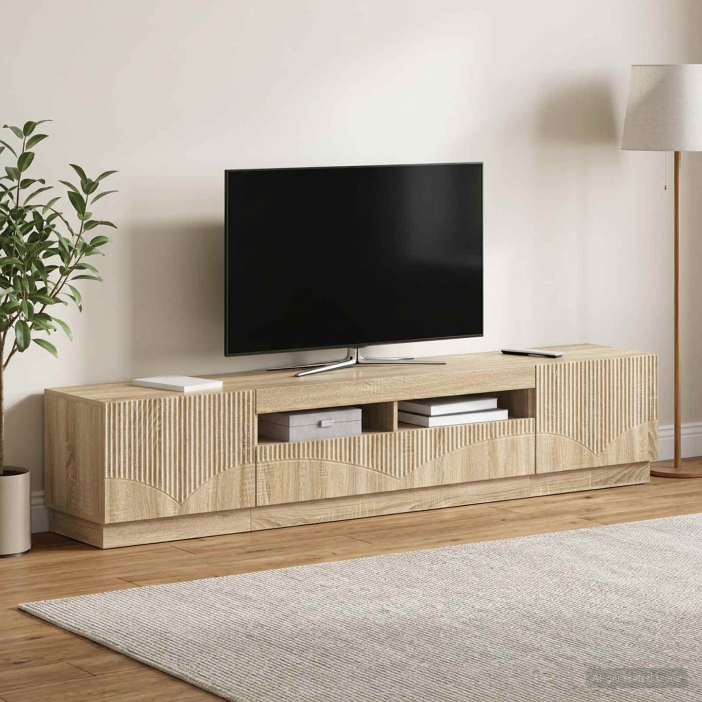 vidaXL 5 Τεμάχια LED Τηλεοπτικού Ντουλαπιού Sonoma Δρυς