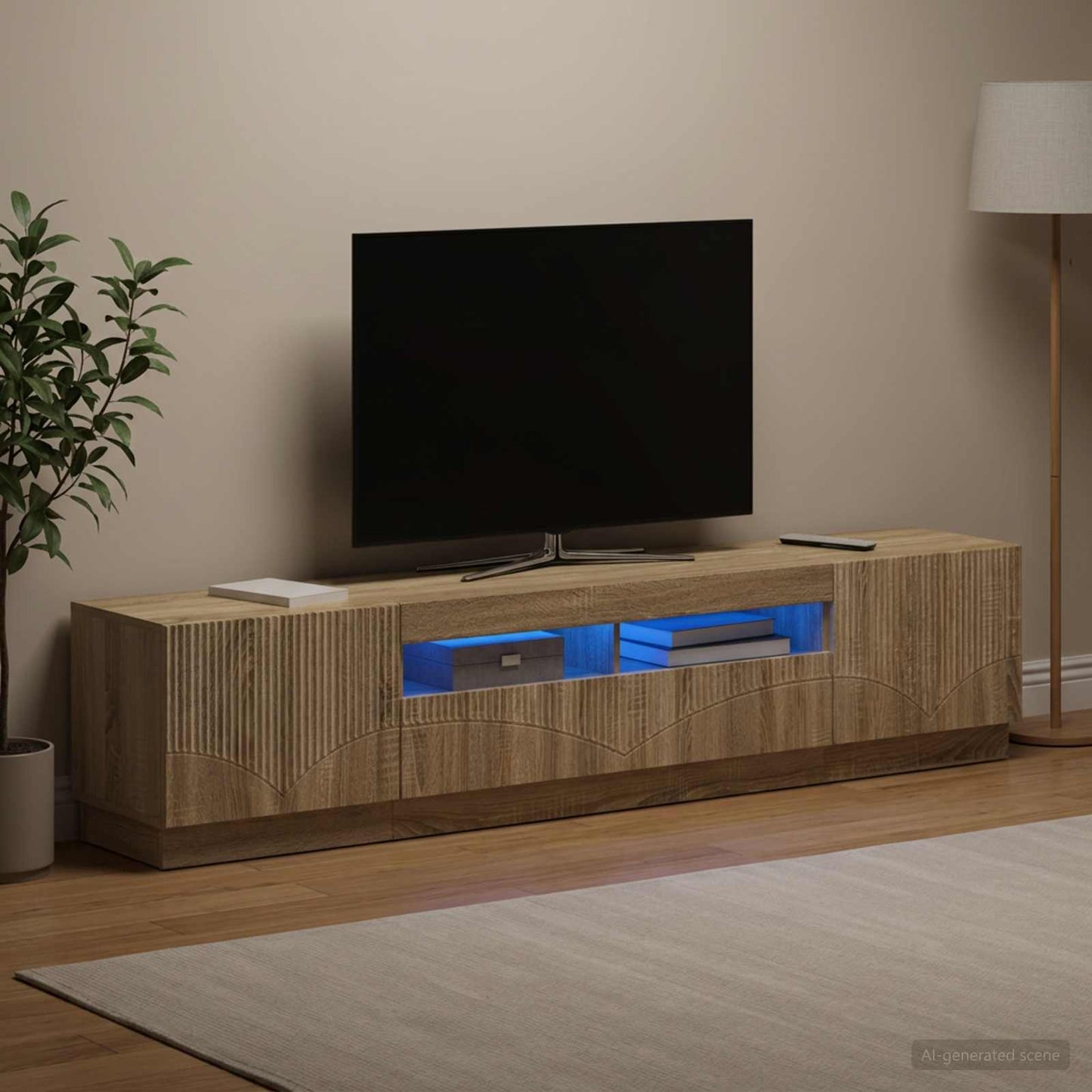 vidaXL 5 Τεμάχια LED Τηλεοπτικού Ντουλαπιού Sonoma Δρυς