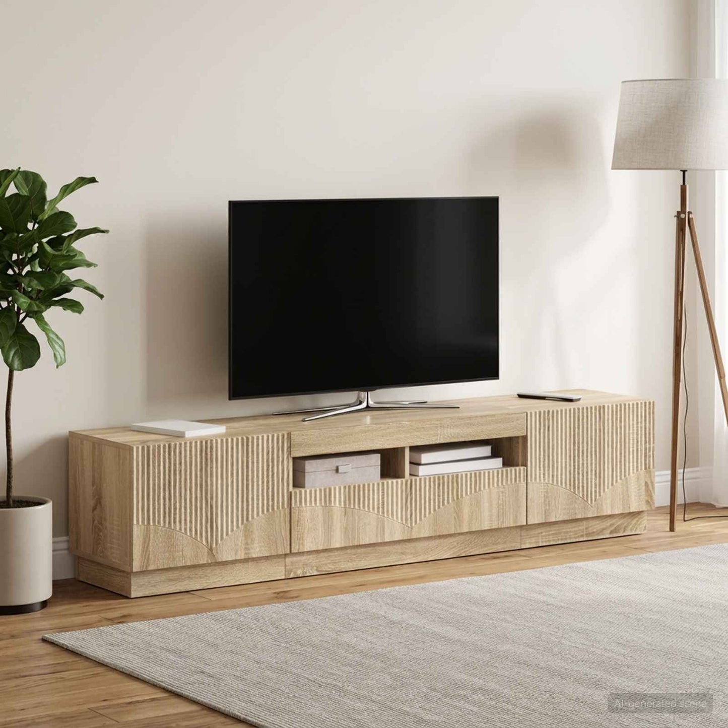 vidaXL 5 Τεμάχια LED Τηλεοπτικού Ντουλαπιού Sonoma Δρυς