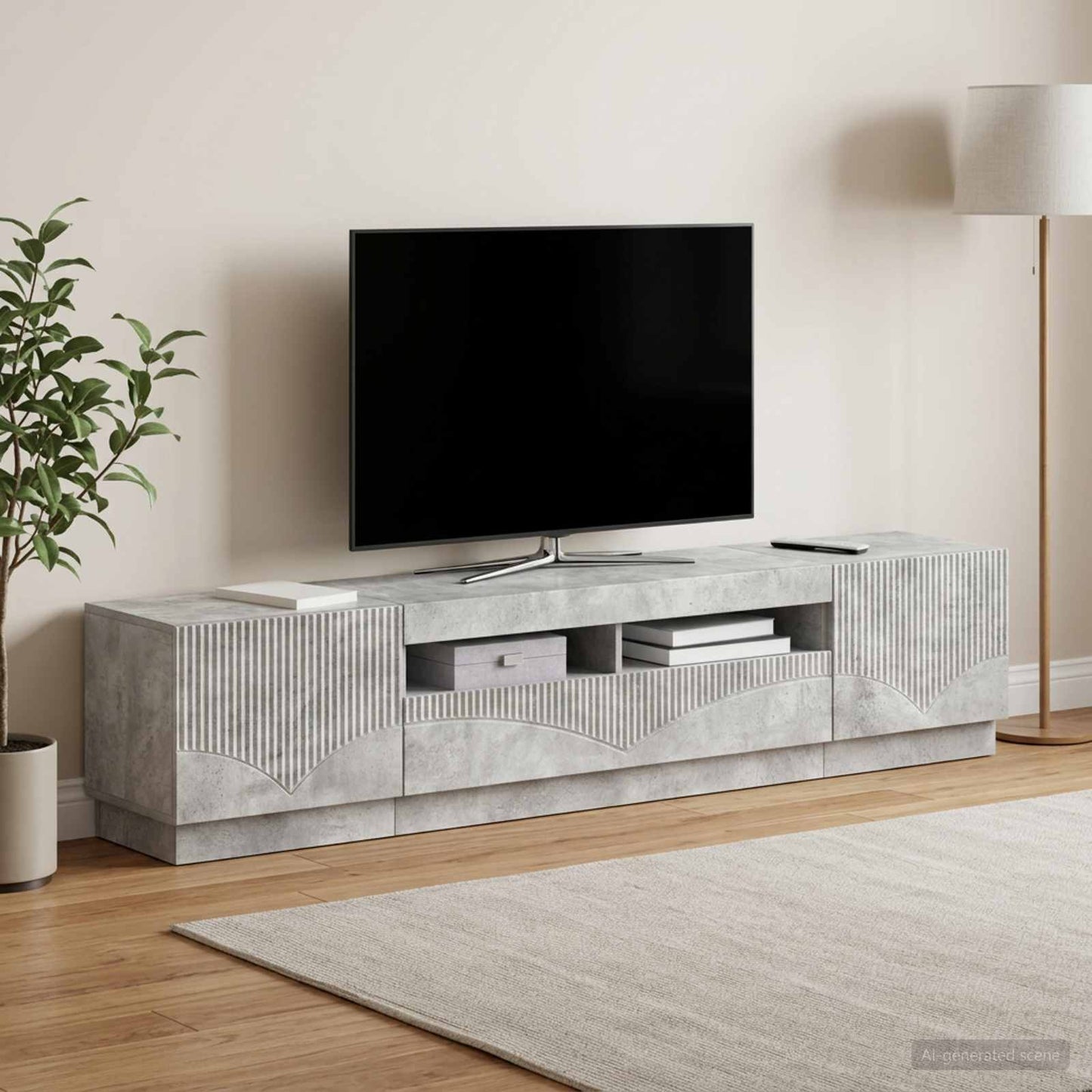 vidaXL 5 Τεμάχια LED Τηλεοπτικού Ντουλαπιού Γκρι Σκυροδέματος