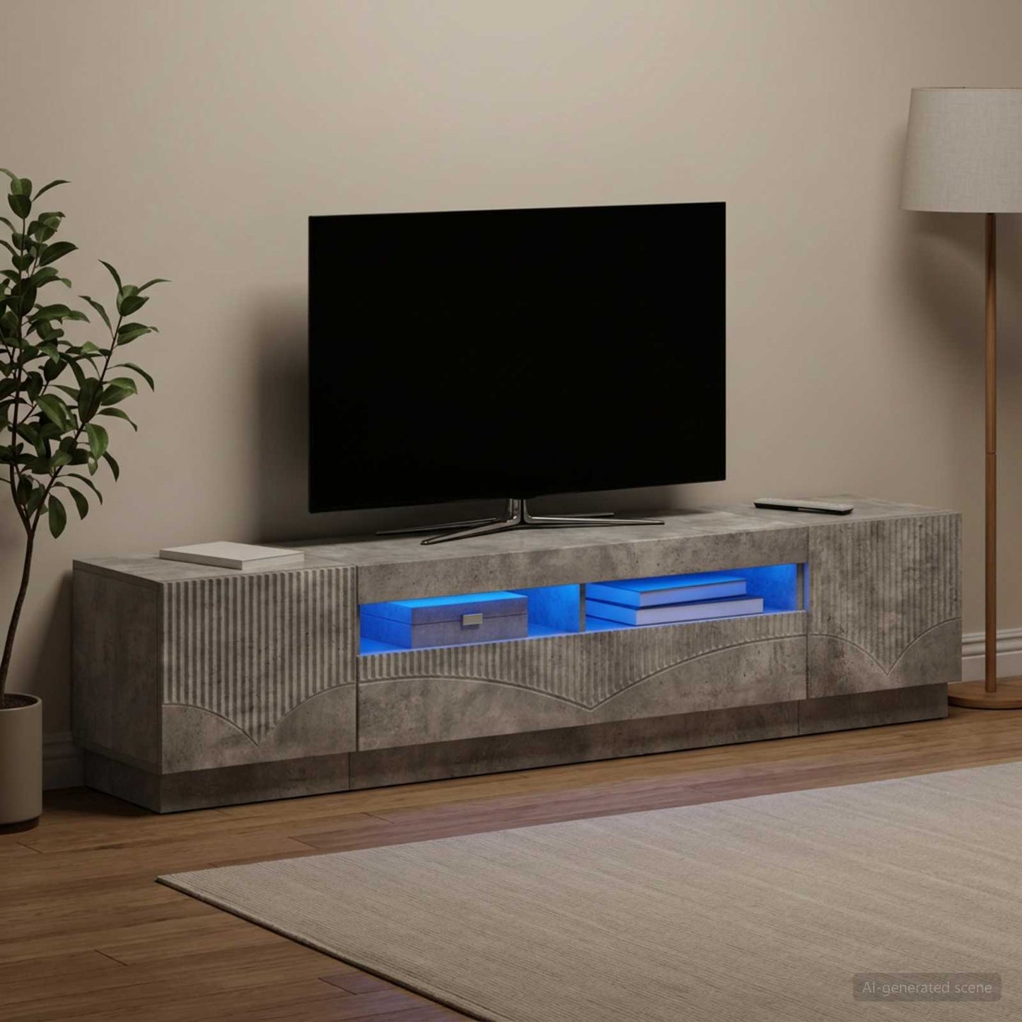 vidaXL 5 Τεμάχια LED Τηλεοπτικού Ντουλαπιού Γκρι Σκυροδέματος