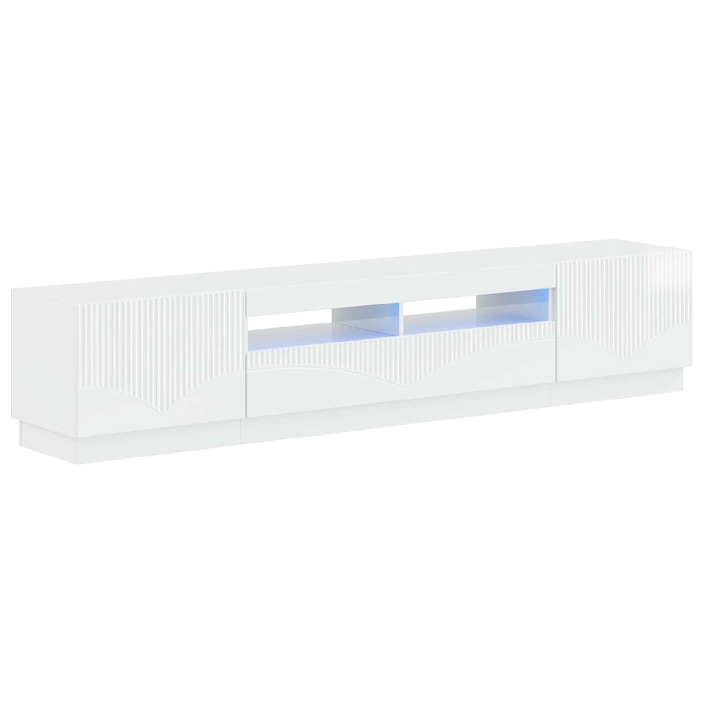 vidaXL 5 Τεμάχια LED Τηλεοπτικού Ντουλαπιού Γυαλιστερό Λευκό