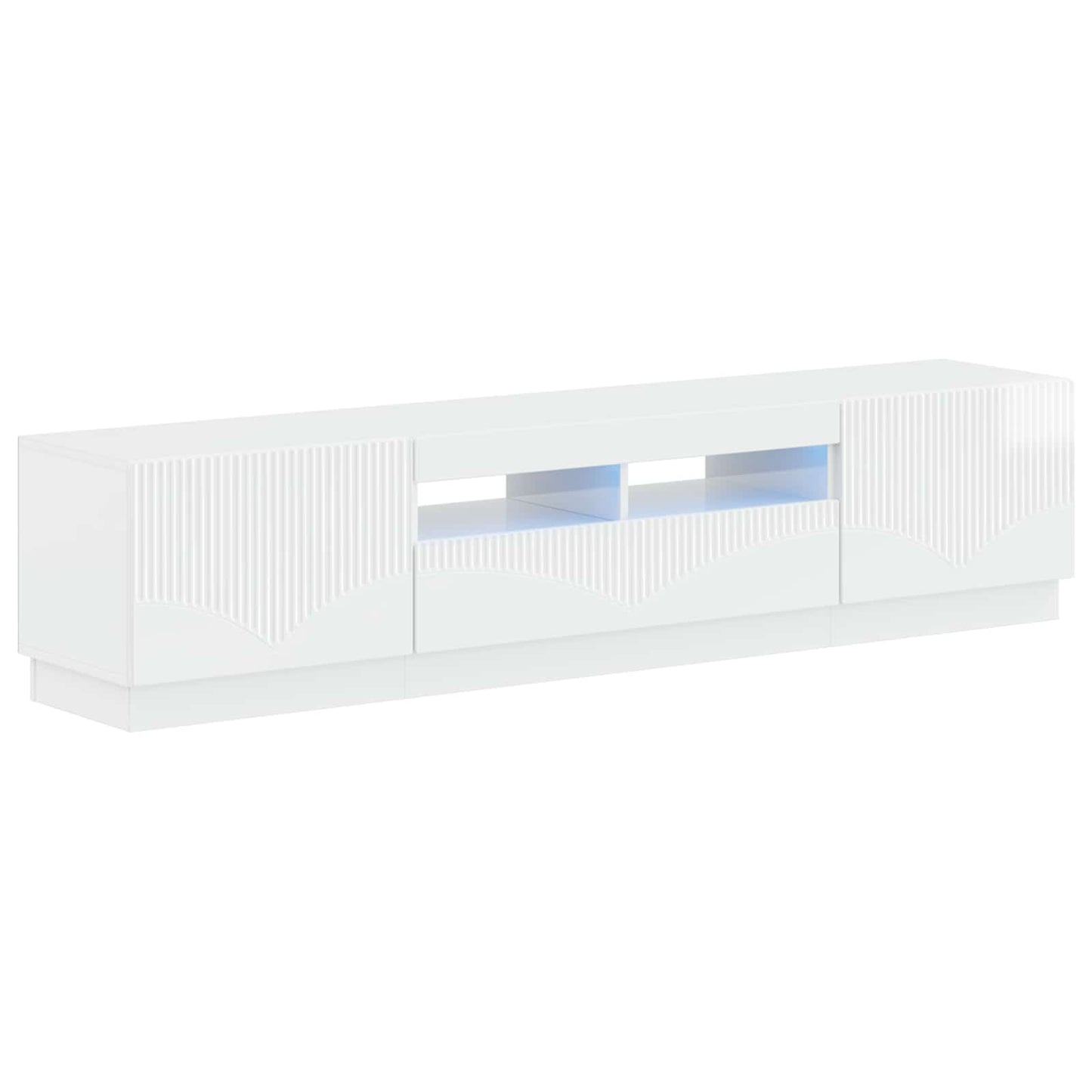 vidaXL 5 Τεμάχια LED Τηλεοπτικού Ντουλαπιού Γυαλιστερό Λευκό