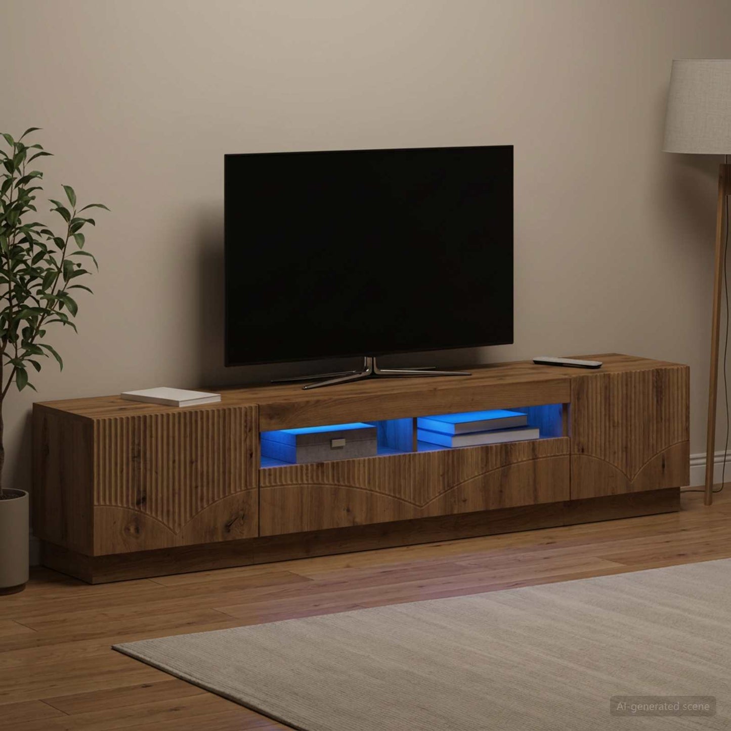 vidaXL 5 Τεμάχια LED Τηλεοπτικού Ντουλαπιού Artisan Δρυς