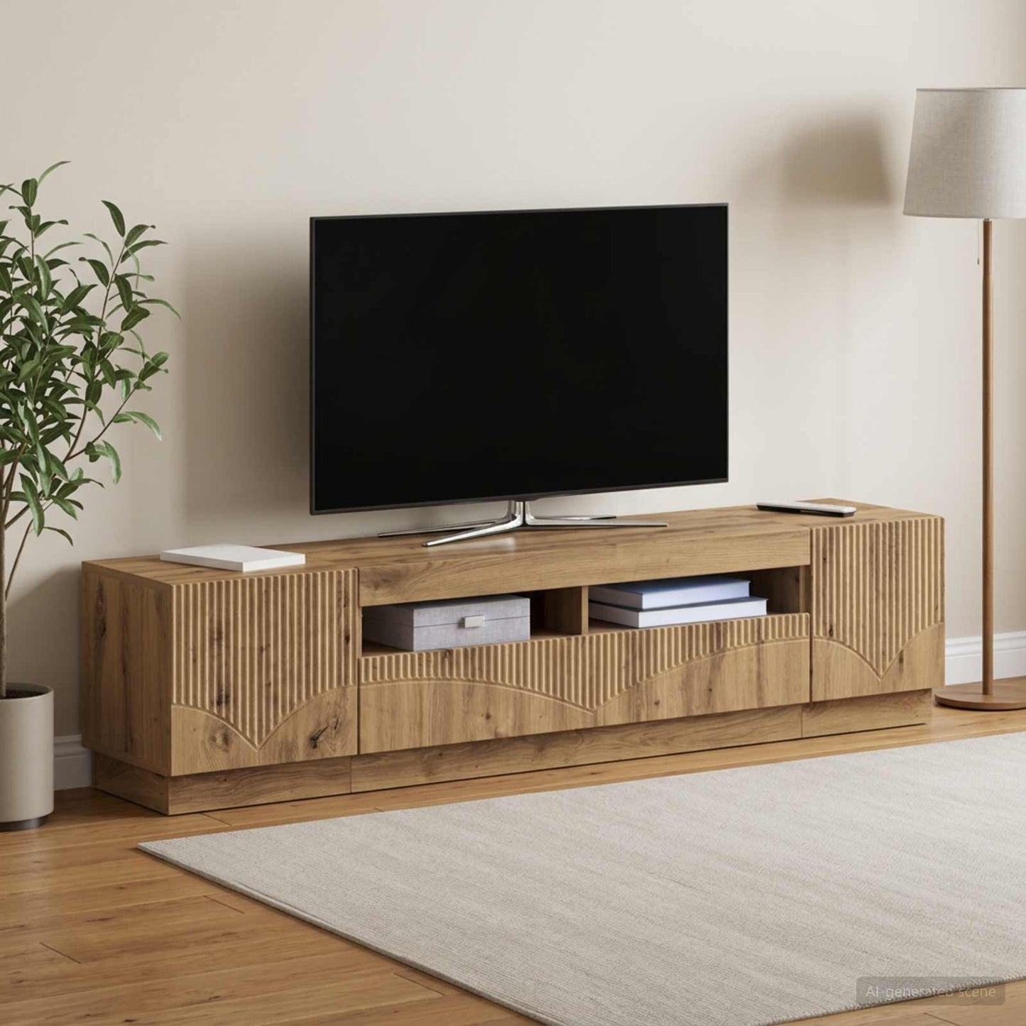 vidaXL 5 Τεμάχια LED Τηλεοπτικού Ντουλαπιού Artisan Δρυς