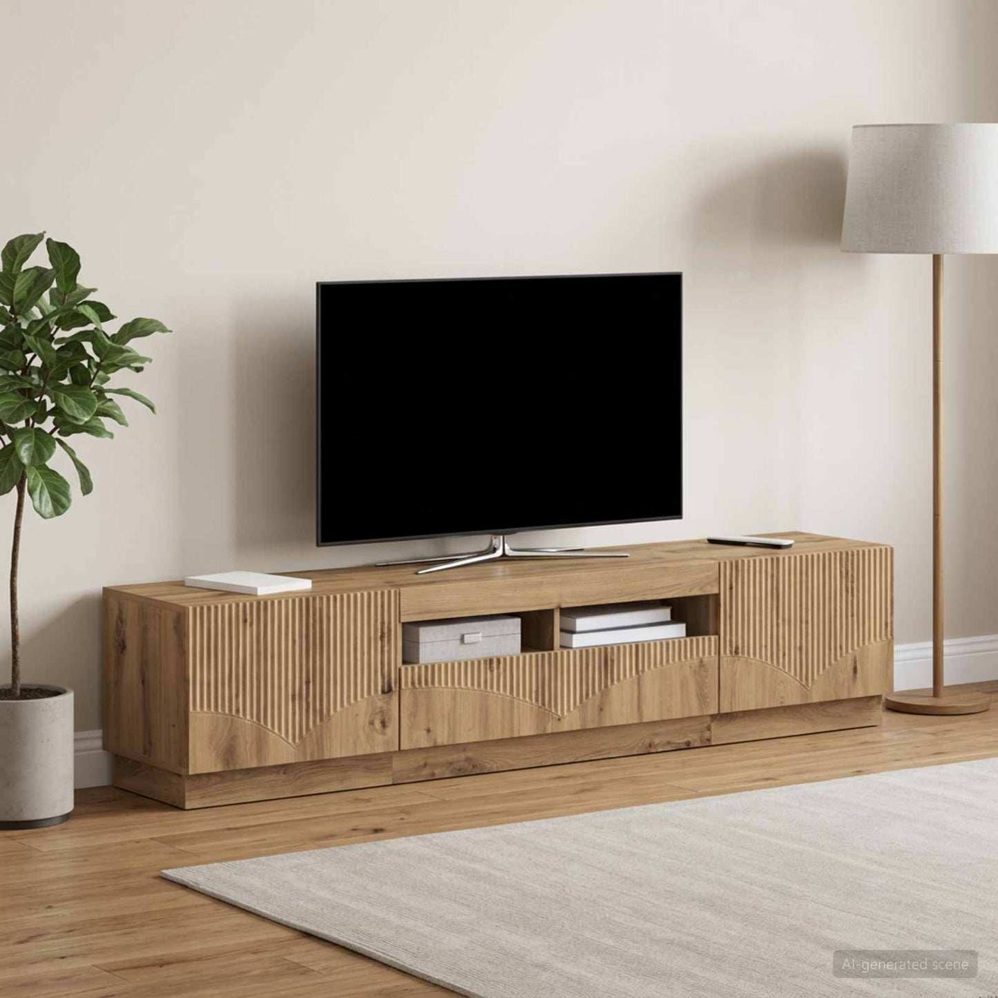 vidaXL 5 Τεμάχια LED Τηλεοπτικού Ντουλαπιού Artisan Δρυς