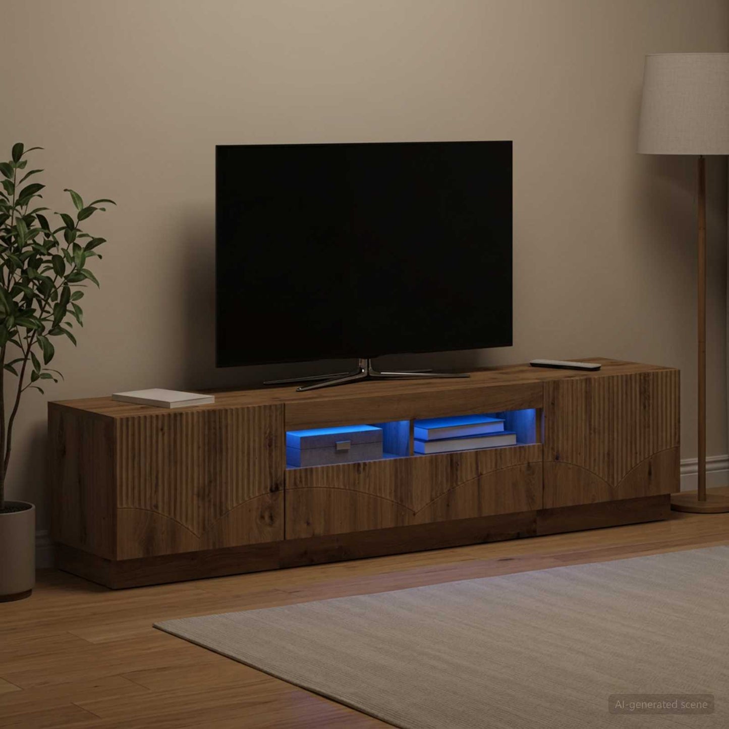 vidaXL 5 Τεμάχια LED Τηλεοπτικού Ντουλαπιού Artisan Δρυς