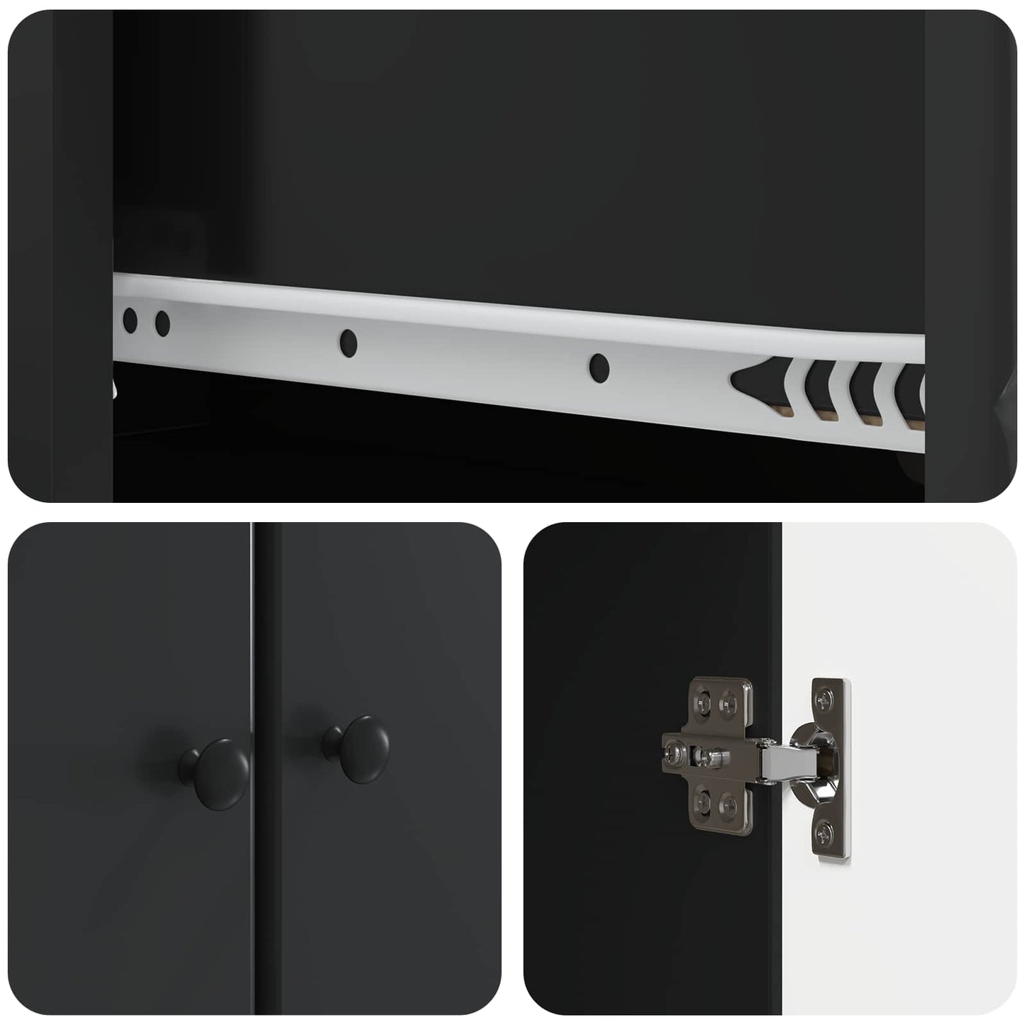 vidaXL Σέτ Ντουλαπιών 2 pcs Μαύρο 66 x 34,5 x 90 εκ Επεξεργασμένο Ξύλο
