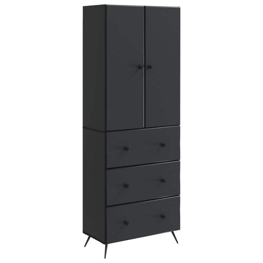 vidaXL Σέτ Ντουλαπιών 2 pcs Μαύρο 66 x 34,5 x 90 εκ Επεξεργασμένο Ξύλο