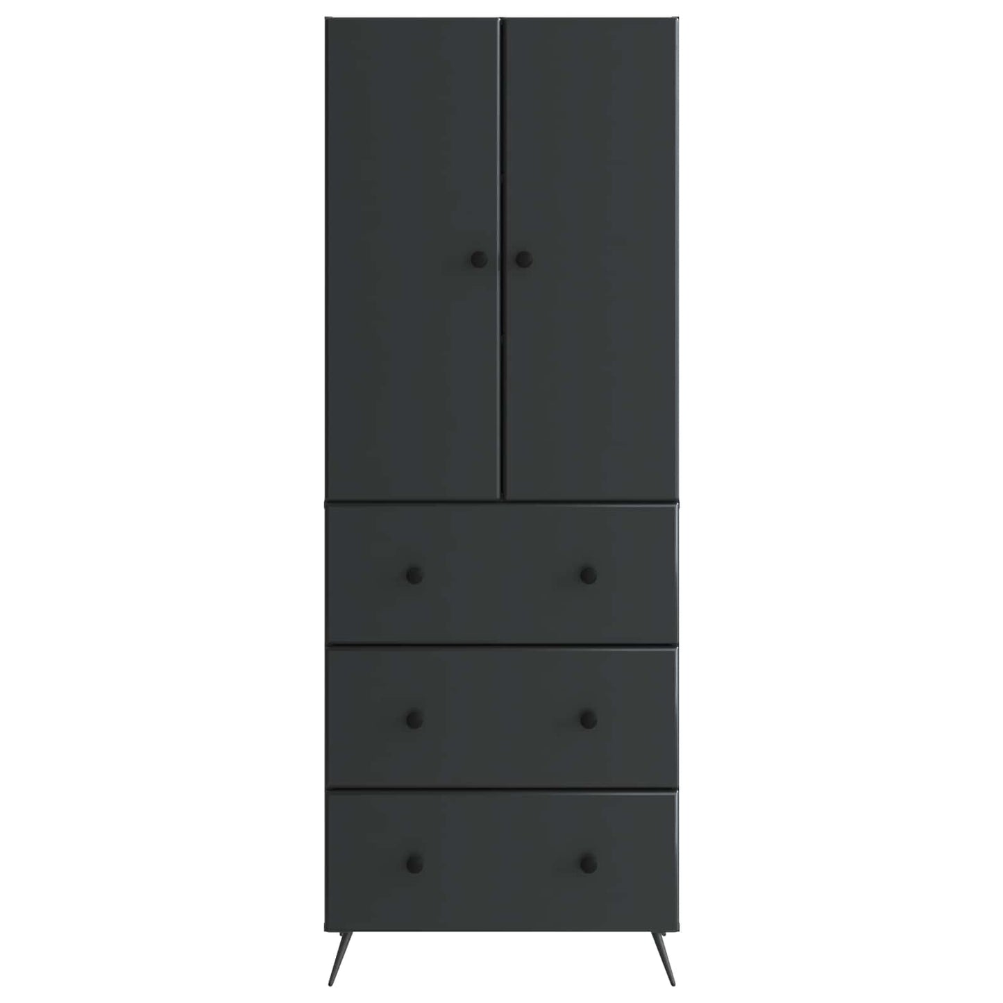 vidaXL Σέτ Ντουλαπιών 2 pcs Μαύρο 66 x 34,5 x 90 εκ Επεξεργασμένο Ξύλο