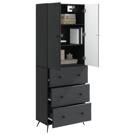vidaXL Σέτ Ντουλαπιών 2 pcs Μαύρο 66 x 34,5 x 90 εκ Επεξεργασμένο Ξύλο